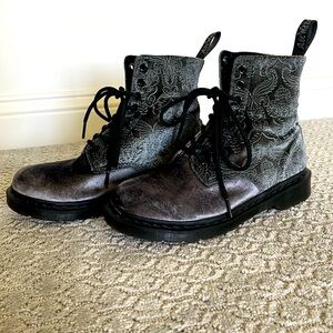Like new! Dr Martens Velvet Combat Boots